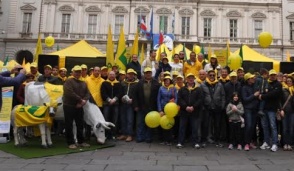 Pasquetta di protesta degli allevatori a Torino