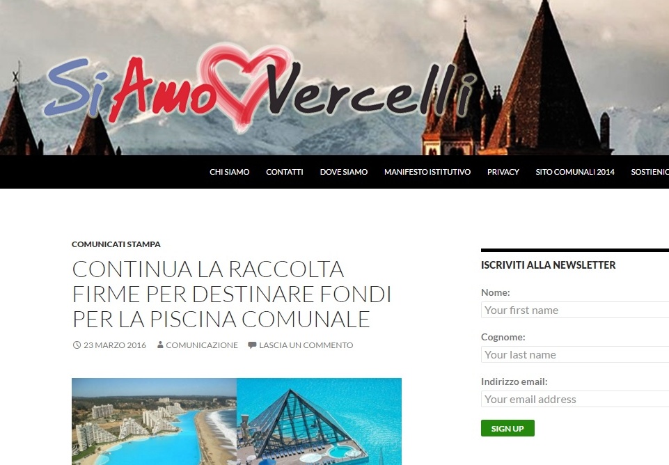 I “Siamo” raccolgono firme per la piscina