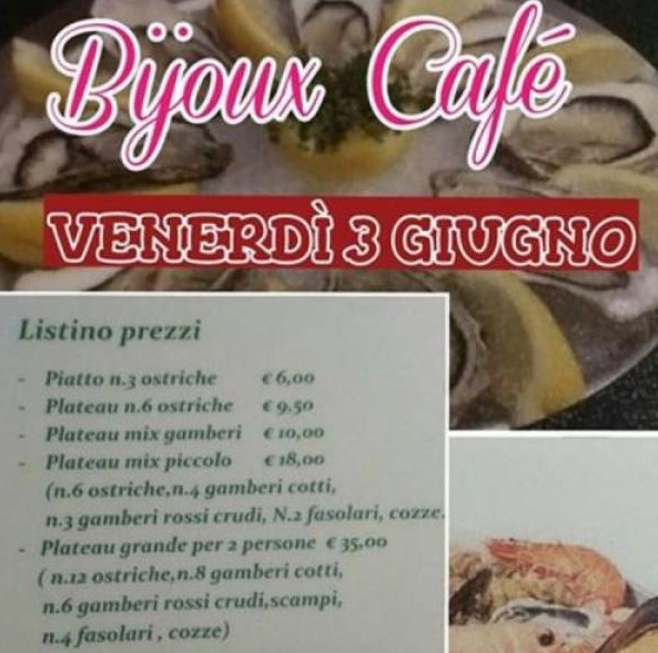 Aperitivo con le ostriche al Bijoux Cafè