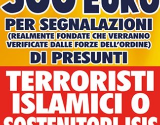 Buonanno: "Taglia di 500 euro per chi fornisce informazioni sui terroristi islamici"