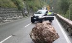 Cade un enorme masso sulla strada per Oropa