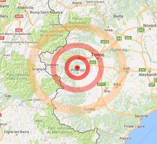 PIEMONTE: fortissima scossa di terremoto nella zona di Torino. Nessun tremore a Vercelli
