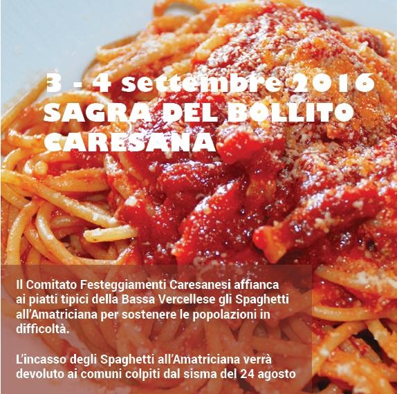 CARESANA: alla Sagra del Bollito, solidarietà per le popolazioni colpite dal sisma