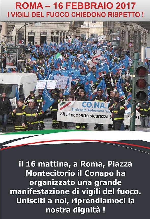 VIGILI DEL FUOCO: “Mai più trattati come un corpo di serie B”