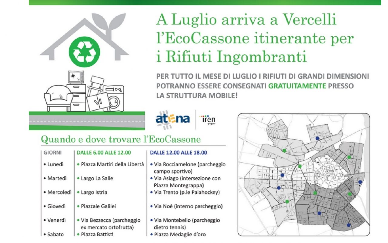 VERCELLI: Arriva l’ecocassone per gli ingombranti