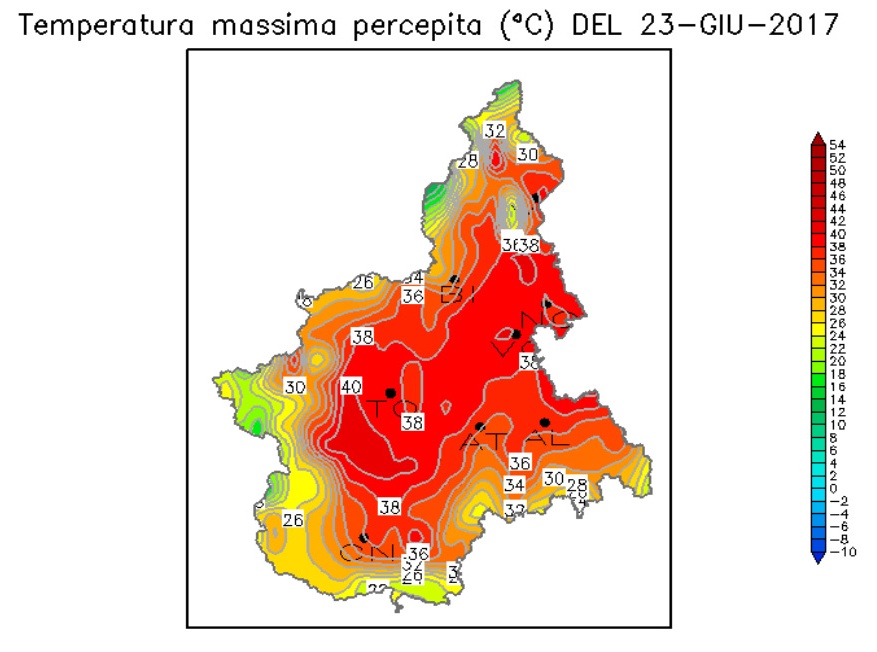 VERCELLI: Venerdì 23 giugno termometro a 38 gradi