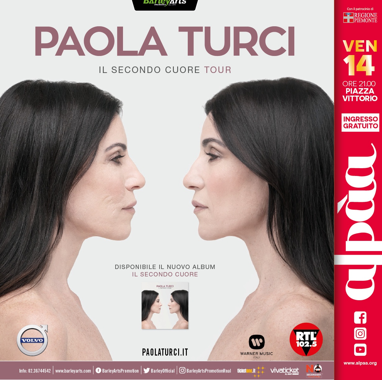 ALPAA 2017: Questa sera Paola Turci in concerto