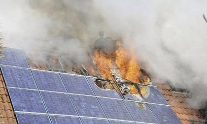 CRONACA: impianto fotovoltaico in fiamme. Impegnati anche i Vigili del Fuoco di Vercelli