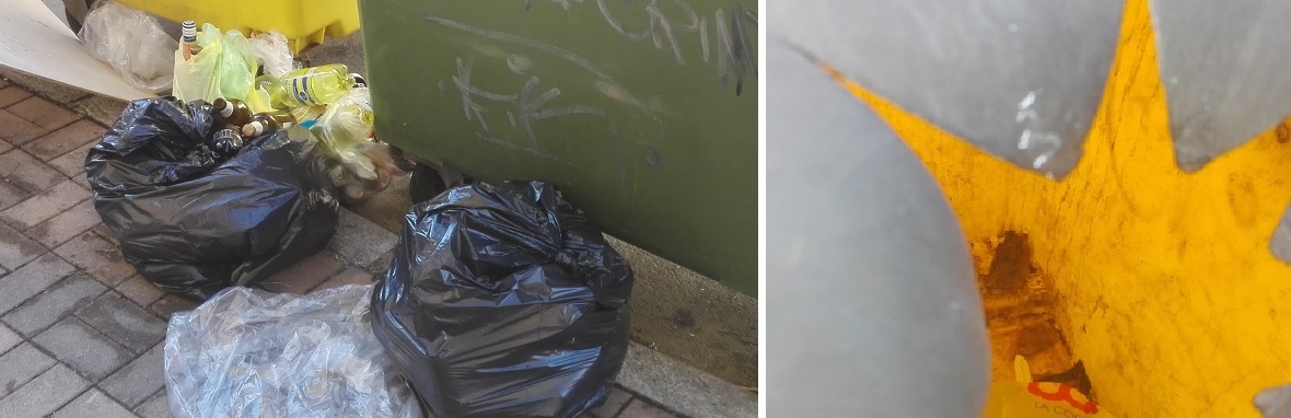 VERCELLI: Bottiglie in giro cassonetti vuoti!