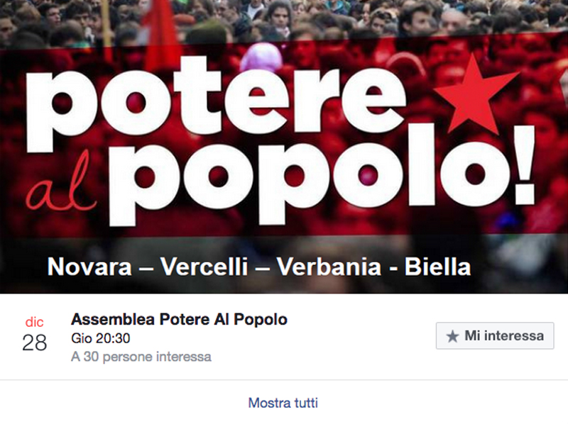 Potere al Popolo assemblea a Pray