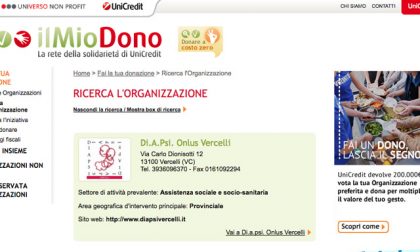 Il mio dono: Appello di Diapsi Vercelli per un click solidale