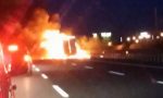 Autoarticolato in fiamme: traffico riaperto