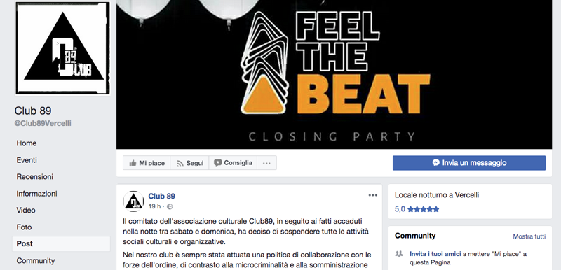 Controlli Area Montefibre, il Club 89: “Sospendiamo le attività”