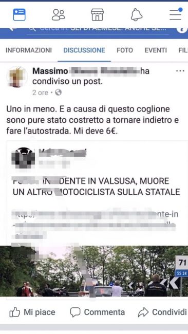 Post abominevole per insultare un morto