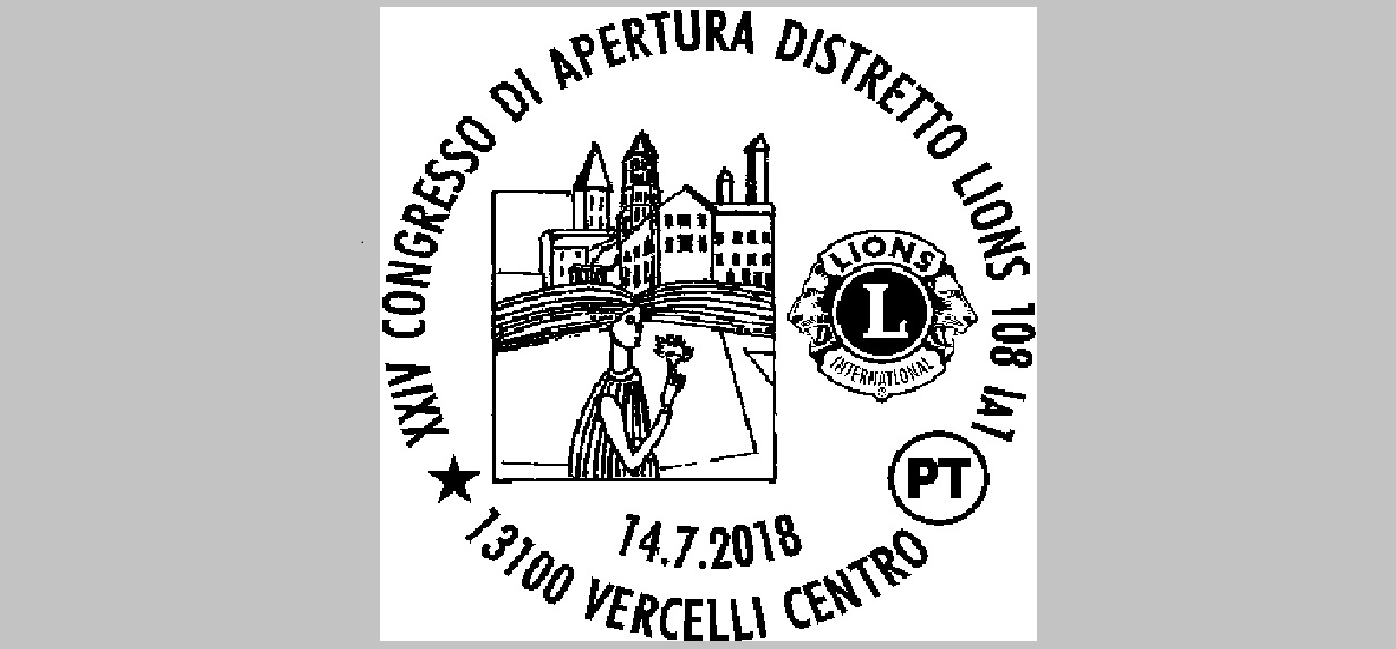 Distretto Lions 108 a Vercelli c’è pure l’annullo filatelico