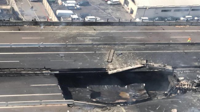 Camion esplode su un viadotto a Bologna