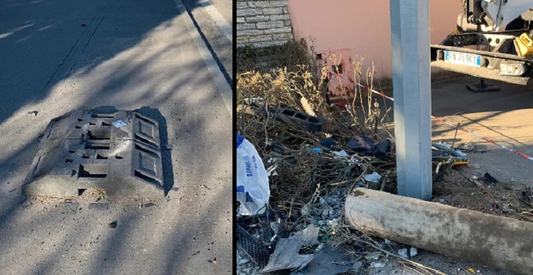 Auto distrugge VeloOk e centra un palo