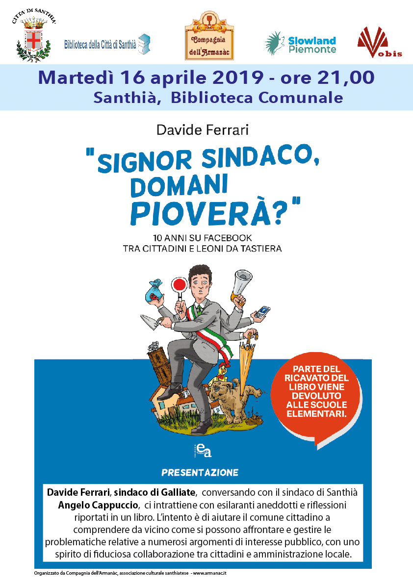 Davide Ferrari presenta “Signor Sindaco, domani pioverà?”