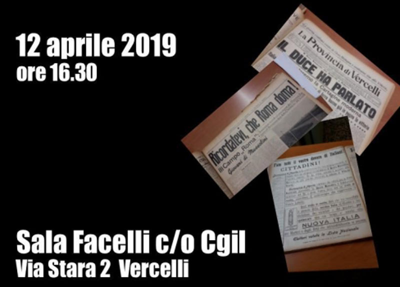 Il fascismo sui giornali: conferenza Anpi Vercelli