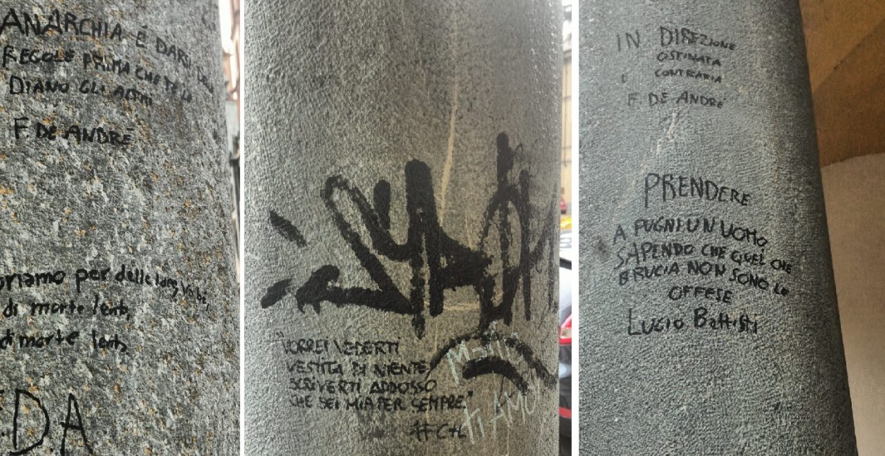 Dugentesco: gli imbecilli che imbrattano 800 anni di storia