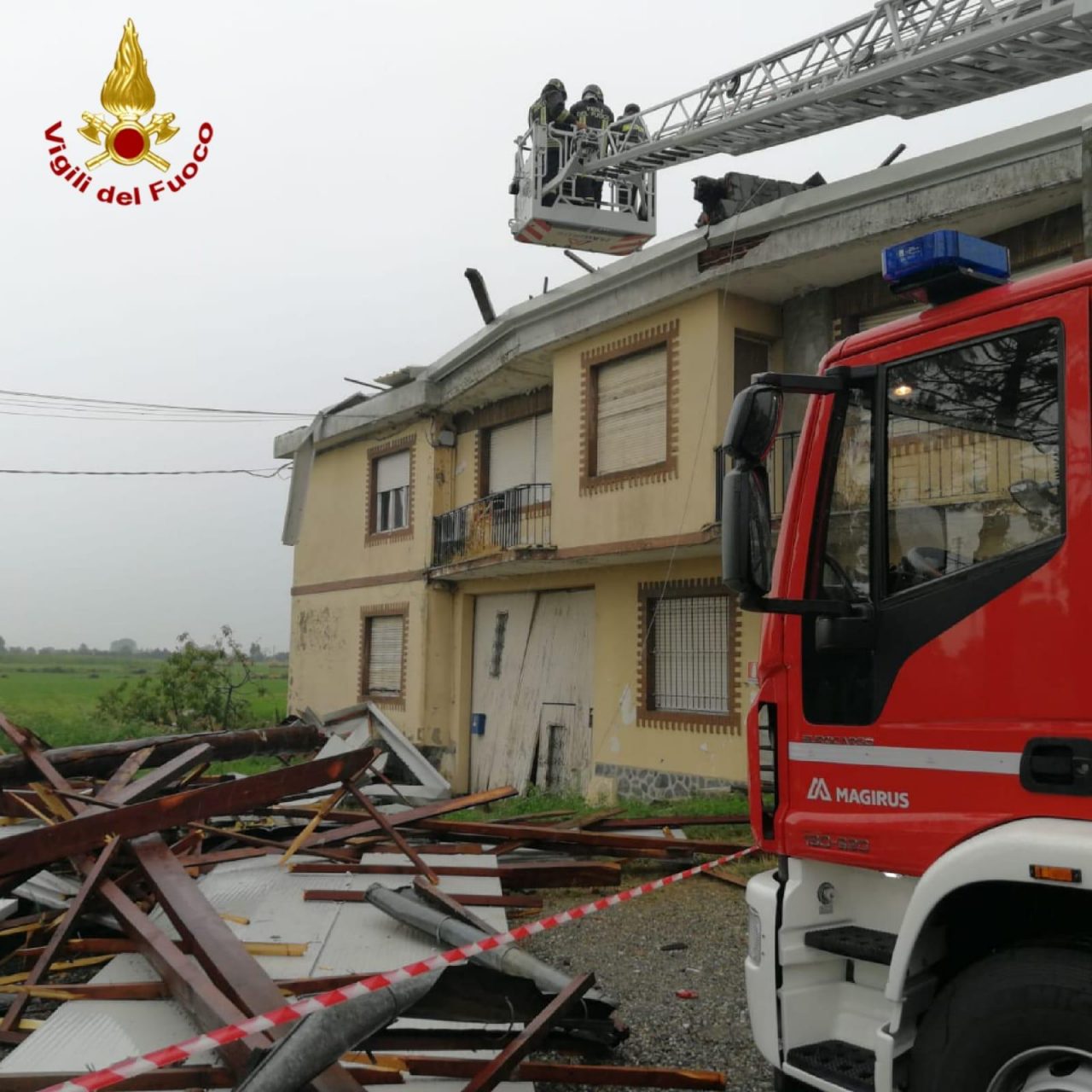 Nubifragio a San Germano: le immagini dei Vigili del Fuoco