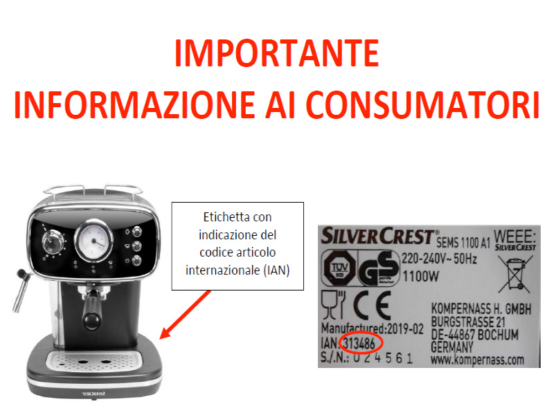 Lidl richiama in Italia macchina per il caffè Silvercrest