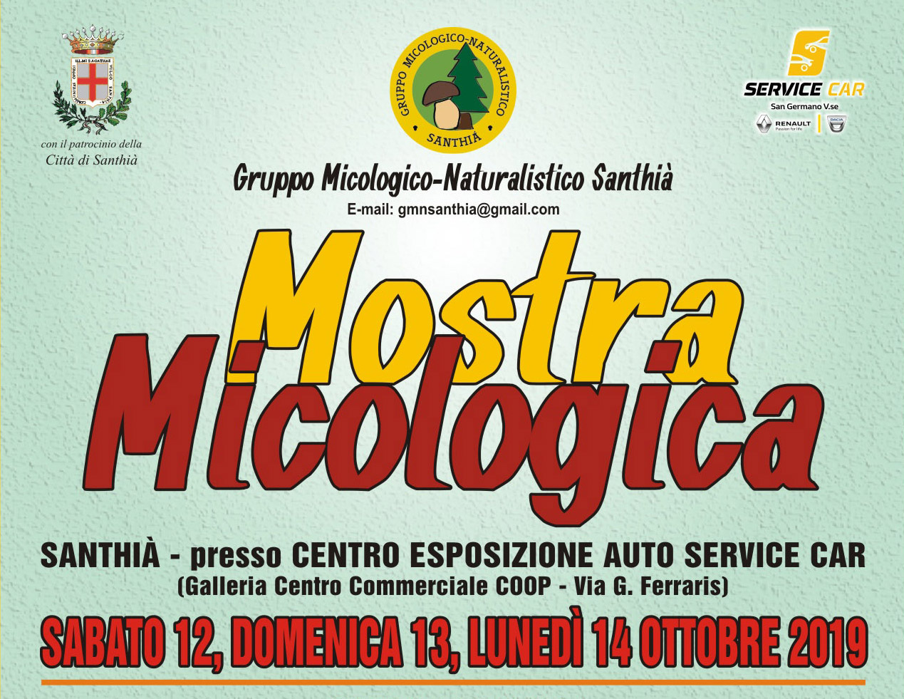 Funghi in mostra a Santhià dal 12 al 14 ottobre