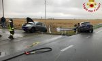 Coniugi feriti in incidente sulla strada per Trino