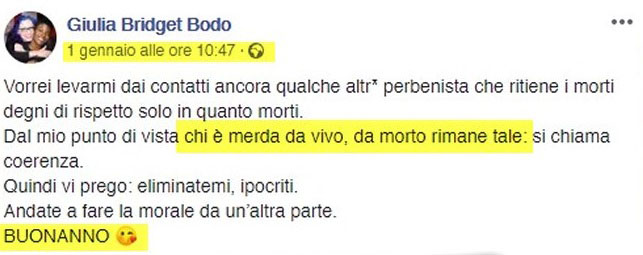 Il 2020 gronda già odio sui social… insultata la memoria di Buonanno