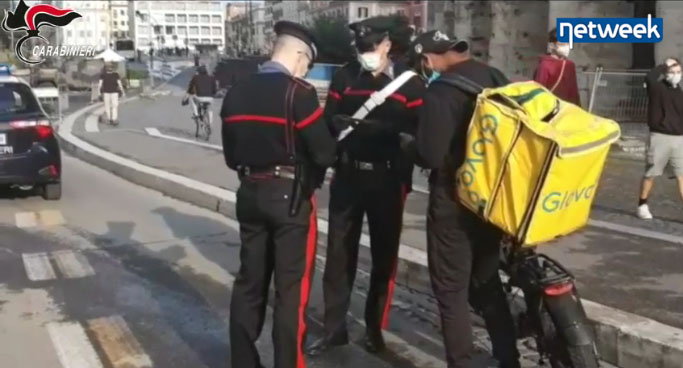 Food delivery: i controlli dei Carabinieri