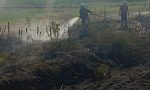 Sterpaglie in fiamme ad Alice Castello intervengono i Vigili del Fuoco di Santhià