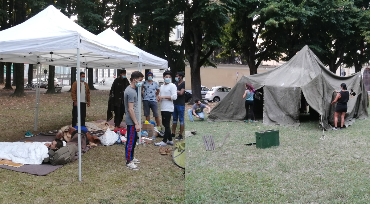 Camping Mazzini: i gazebo della vergogna e la tenda del volontariato