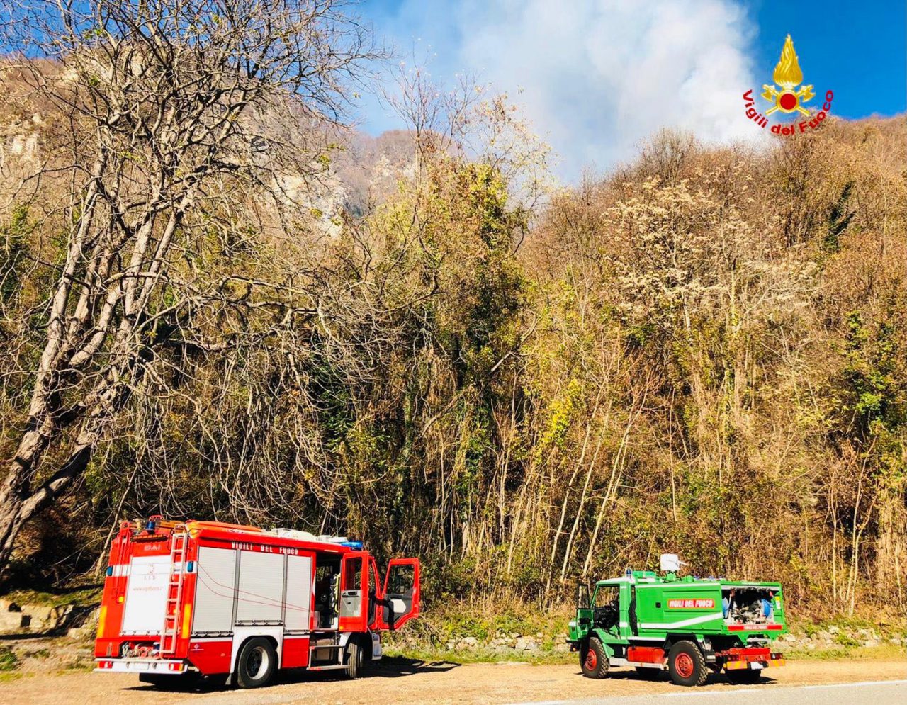 A fuoco due ettari di terreno in Valsesia