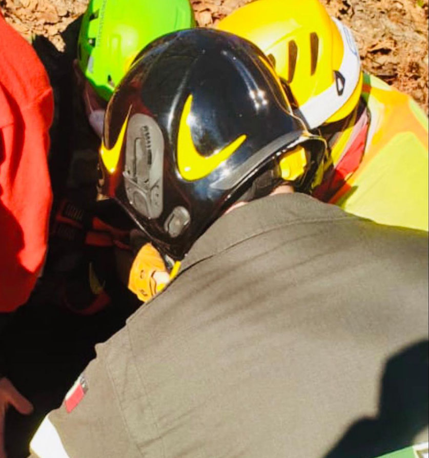 Soccorso da Vigili del Fuoco e 118 dopo una caduta in mountain bike