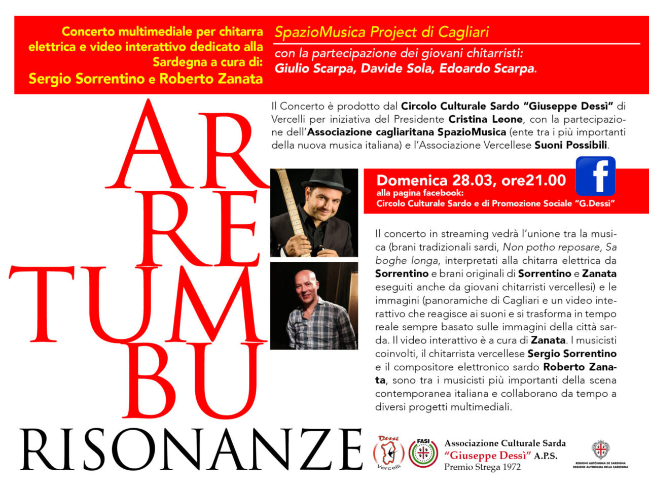Concerto libero e gratuito prodotto dal circolo sardo “Dessì”