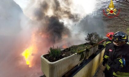 Incendio in una sfilacciatura a Rocca Pietra