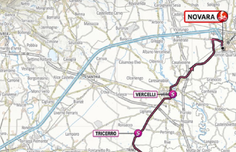 Giro d’Italia; la seconda tappa passa da Tricerro, Vercelli e Borgo Vercelli