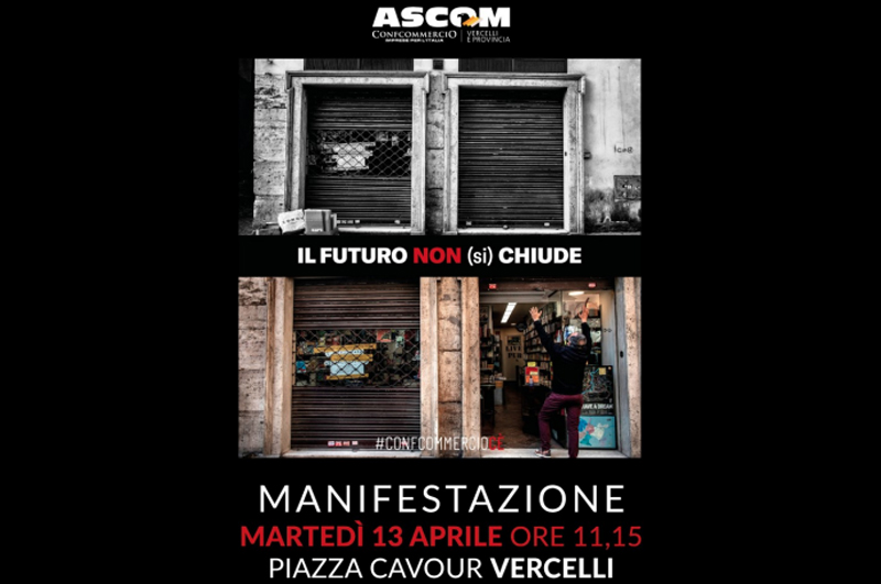 Ascom in piazza il 13 aprile per salvare il commercio