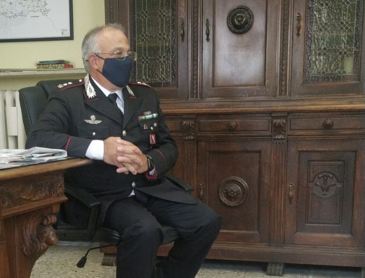 Il comandante provinciale dei Carabinieri Ronchey saluta Vercelli