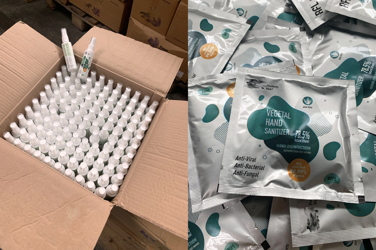 Sequestrate 71.000 confezioni di disinfettanti illegali