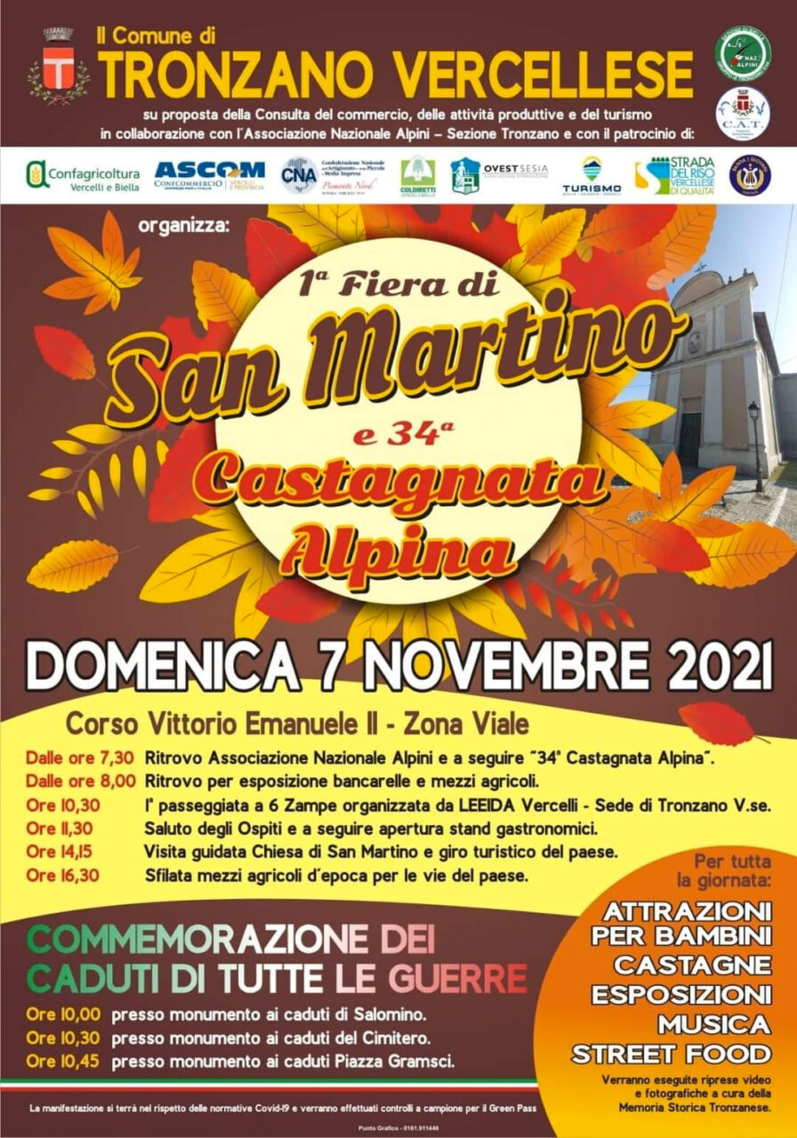 Tronzano: edizione sperimentale della Fiera di San Martino il 7 novembre
