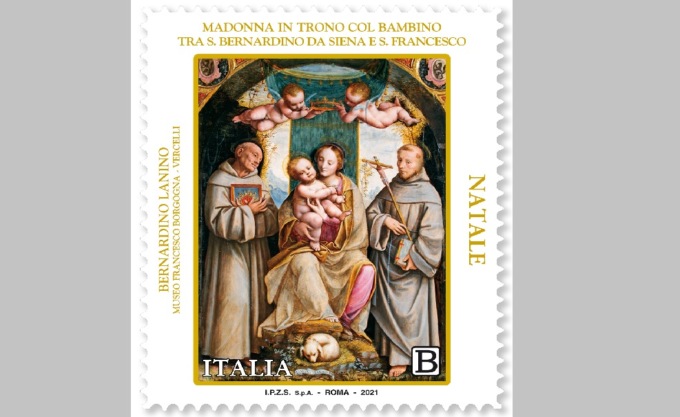 Un Lanino del Museo Borgogna sul francobollo di Natale