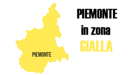 Il Piemonte in zona gialla da oggi