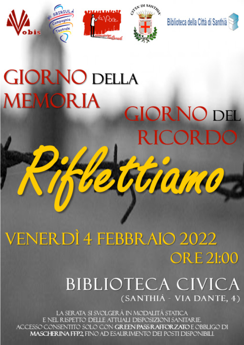 “Riflettiamo!”, serata dedicata al giorno della memoria e del ricordo