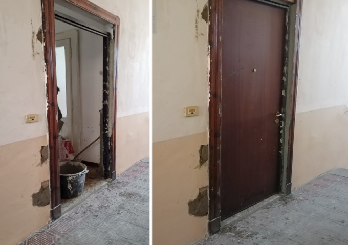 Gli abusivi montano la porta blindata: illegalità trionfante in piazza Galilei