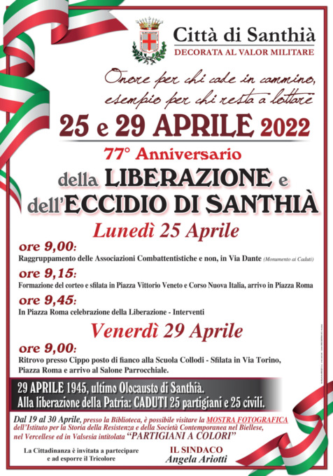 Santhià celebra il 25 ed il 29 aprile