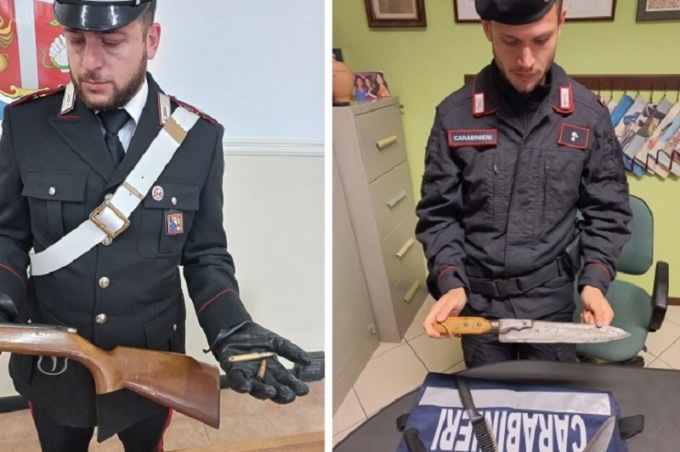 Perquisizioni dei Carabinieri nel Santhiatese: sequestrate armi e denunciati 4 giovani