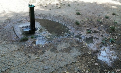 Fontanella rotta spreca acqua da 5 giorni in piazza Mazzini