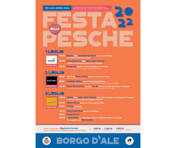 Grande ritorno della “Festa delle Pesche” di Borgo d’Ale