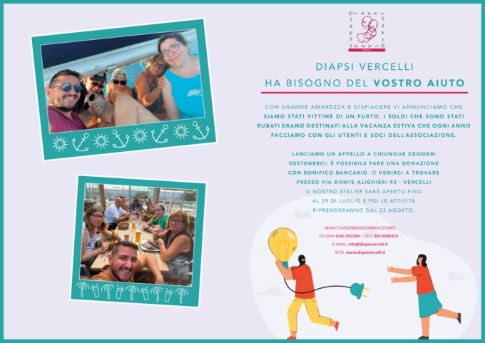 Diapsi vittima di un odioso furto, appello per aiutare l’associazione